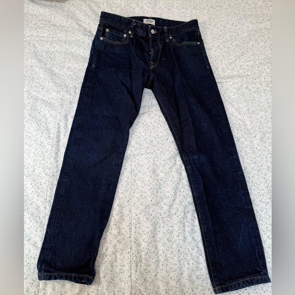 Buck Mason Straight Leg Jeans in Dark Indigo Wash